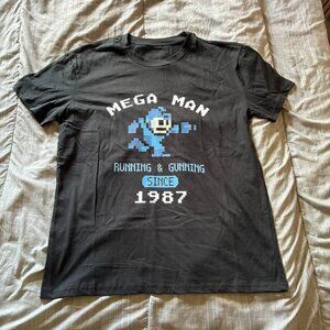 Mega Man Since 1987 T Shirt - Size L New Blue Black NES Video Game Tee